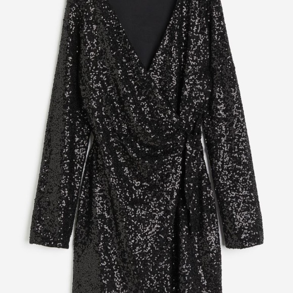 H & M black sequin dress size M - Picture 2 of 7